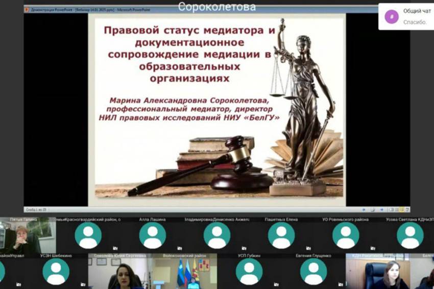 Юринститут НИУ «БелГУ» провёл вебинар по медиативным технологиям События НИУ «БелГУ» юринститут ниу «белгу» провёл вебинар по медиативным технологиям
