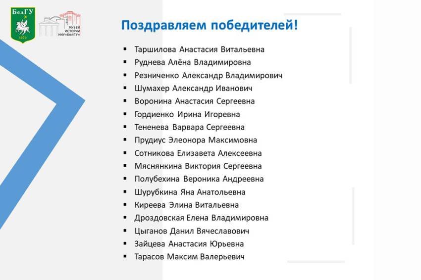 Названы победители интеллектуальной викторины «Символика университета» События НИУ «БелГУ» названы победители интеллектуальной викторины «символика университета»